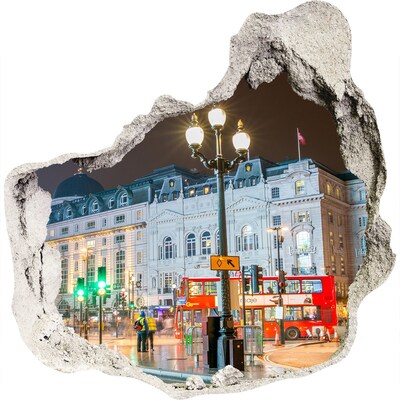 Hole wall sticker London street at night