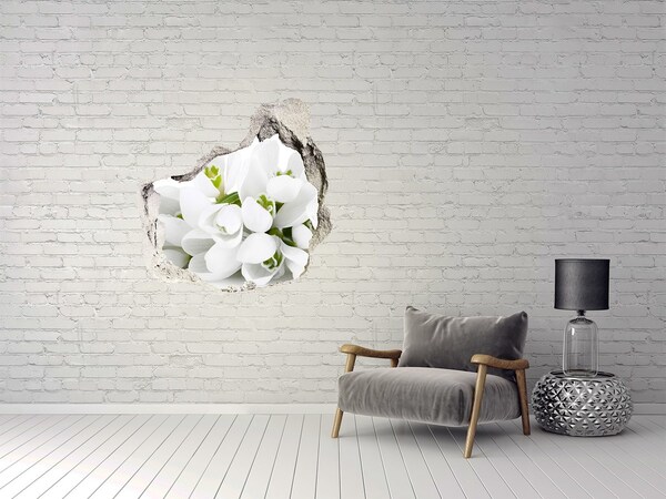 Hole wall sticker Flowers in concrete