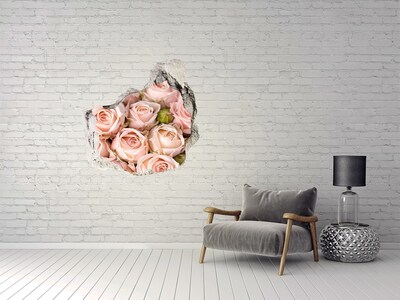 3D wall hole Roses in a Hole in the Wall