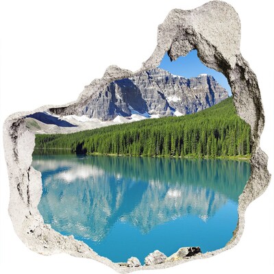 Hole wall sticker Mountain landscape with a lake