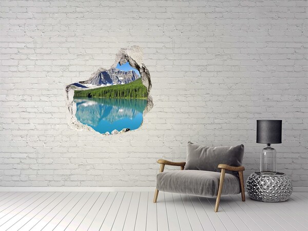 Hole wall sticker Mountain landscape with a lake