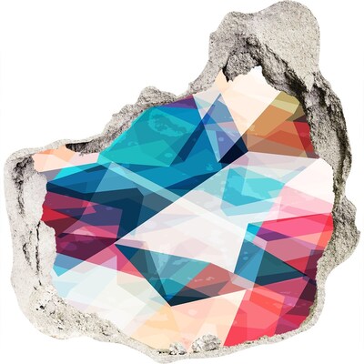 3D wall hole wallpaper Colorful crystal world