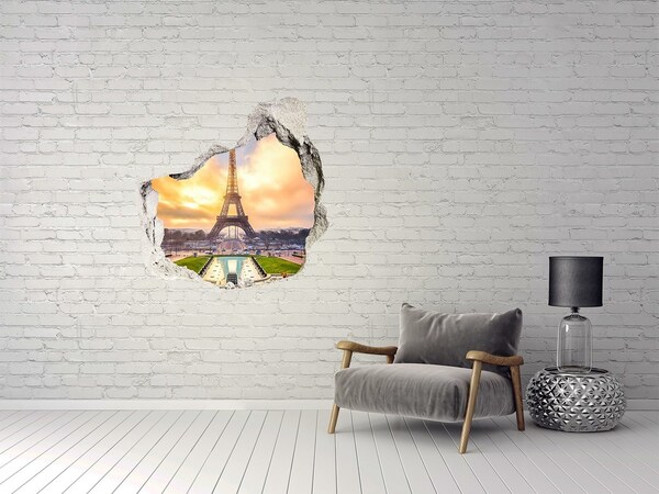 3D wall hole Eiffel Paris tower