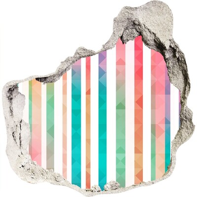 Hole in the wall sticker Colorful geometry behind the hole in the wall