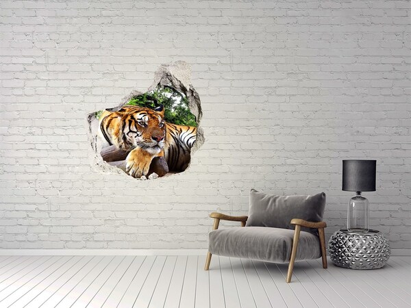 Hole in the wall decal Tiger on the rock