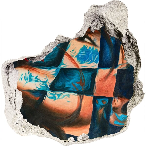 Hole wall sticker A body immersed in color