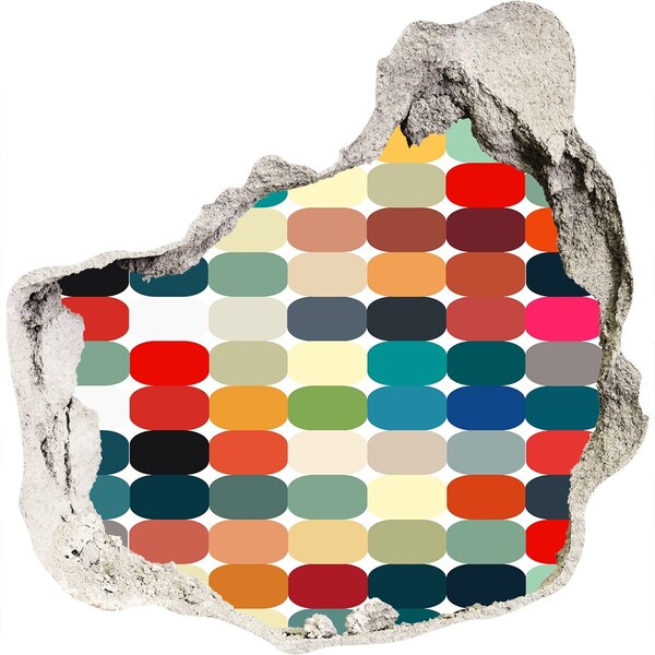 Hole in the wall sticker Colorful mosaic through a hole in the wall