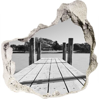 Hole in the wall decal Pier on the lake