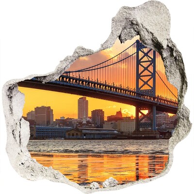 Hole in the wall sticker Philadelphia bridge