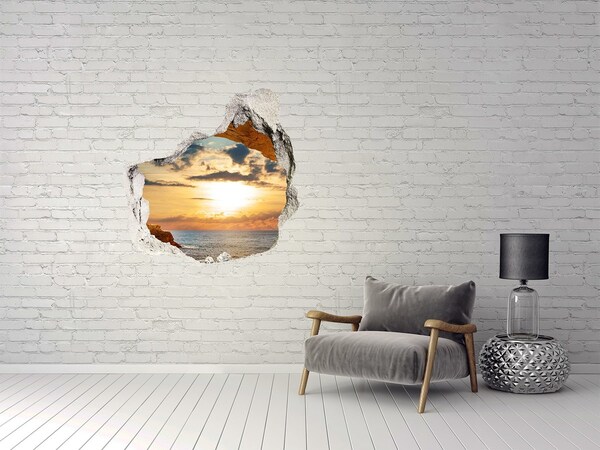 Hole in the wall sticker Sunset over the sea