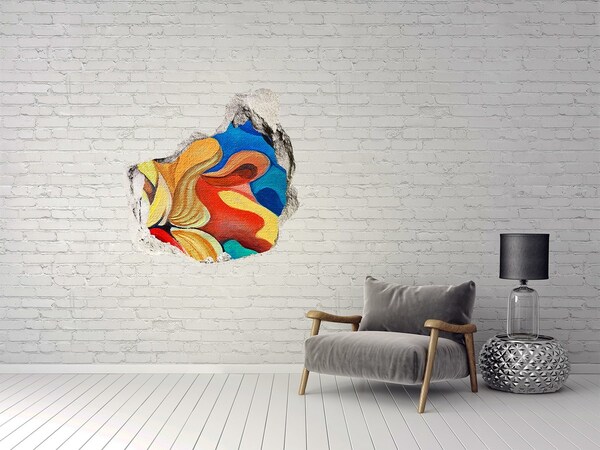 Hole in the wall decal Abstract flower