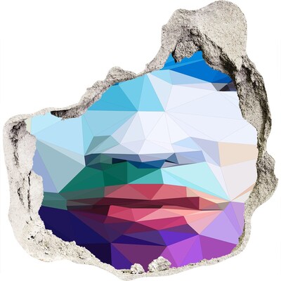 Hole in the wall decal A landscape in the colors of geometry