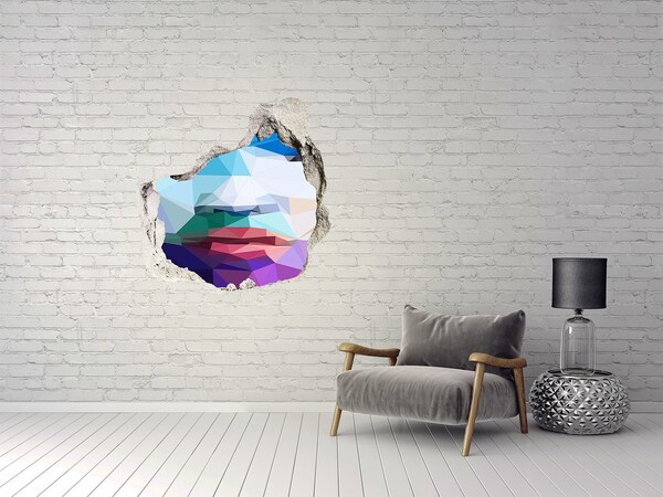 Hole in the wall decal A landscape in the colors of geometry