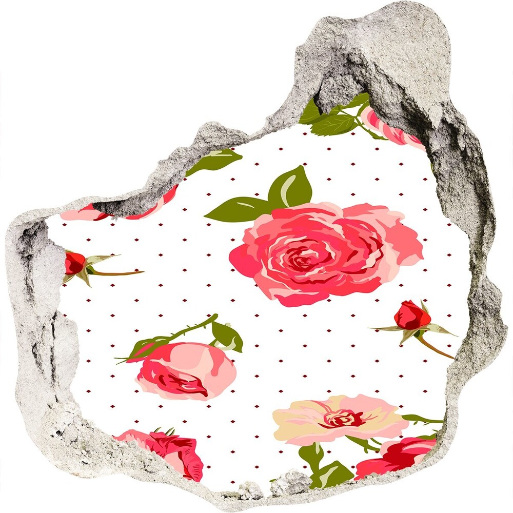 3D wall hole wallpaper Roses