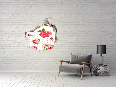 3D wall hole wallpaper Roses