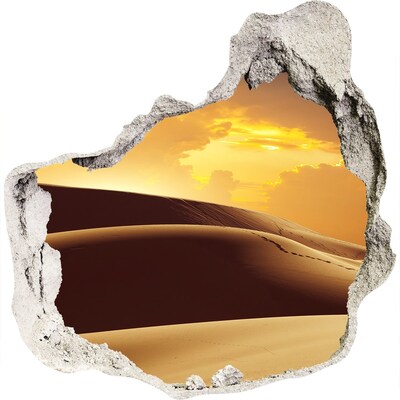 Hole wall sticker Desert landscape at sunset