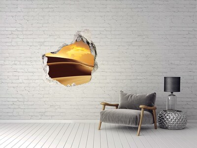 Hole wall sticker Desert landscape at sunset