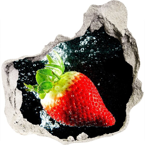 Hole in the wall sticker Strawberry in water