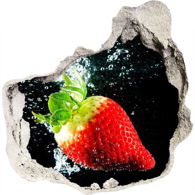 Hole in the wall sticker Strawberry in water