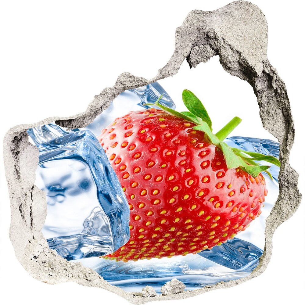 Hole in the wall sticker Strawberry with ice