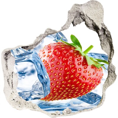 Hole in the wall sticker Juicy strawberry in ice