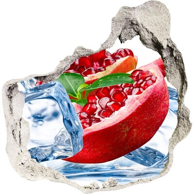 Hole wall sticker Juicy pomegranate fruit hole