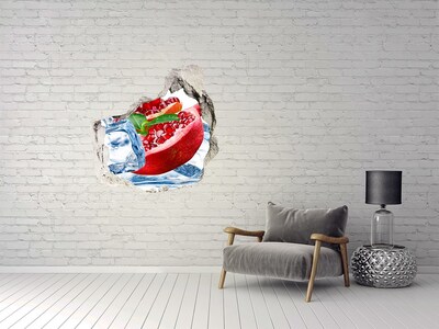 Hole wall sticker Juicy pomegranate fruit hole