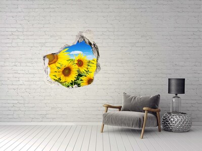 Hole in the wall decal A flower paradise with sunflowers