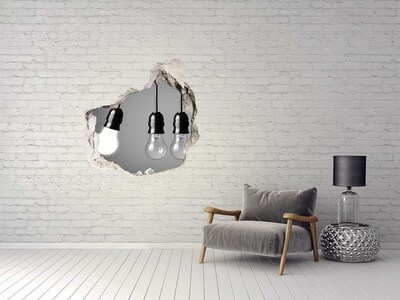 Hole in the wall sticker Broken wall with hanging lamps
