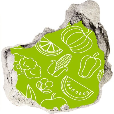 Hole wall sticker Fruits and vegetables