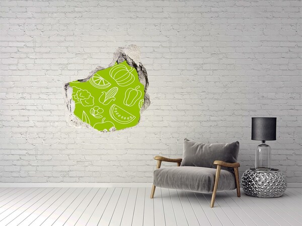 Hole wall sticker Fruits and vegetables