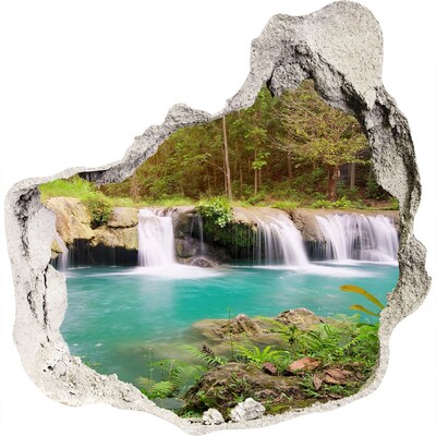 Hole in the wall decal Waterfalls in a tropical forest