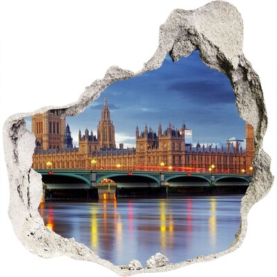 3D wall hole View of London