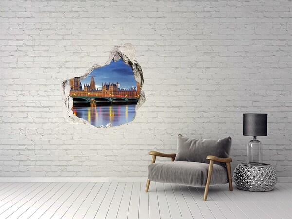 3D wall hole View of London