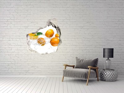 Hole wall sticker Citrus fruits in a water dance