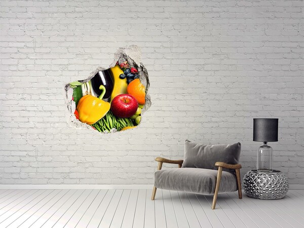 Hole wall sticker Vegetables and fruits