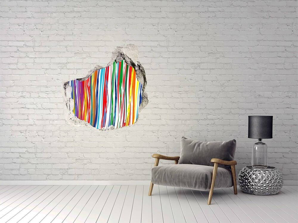 Hole wall sticker Colorful stripes