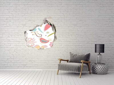 3D wall hole wallpaper The colorful world behind the hole