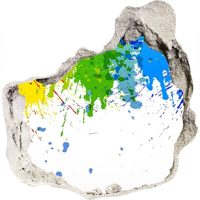 Hole wall sticker A colorful explosion in concrete