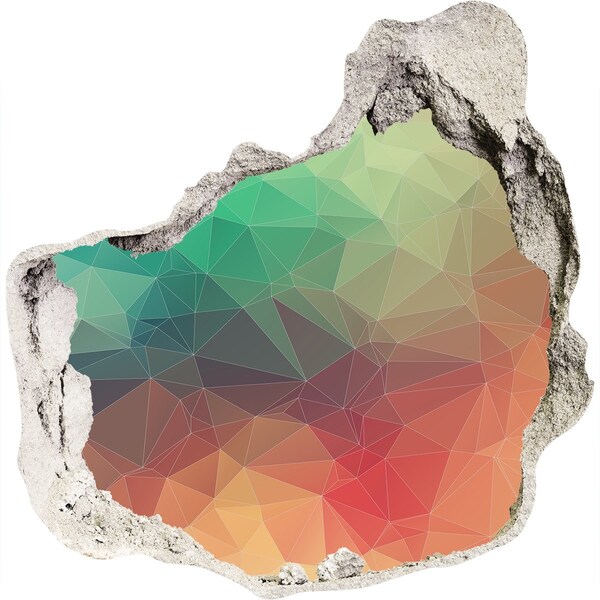 Hole wall sticker Colorful geometry in a hole in the wall