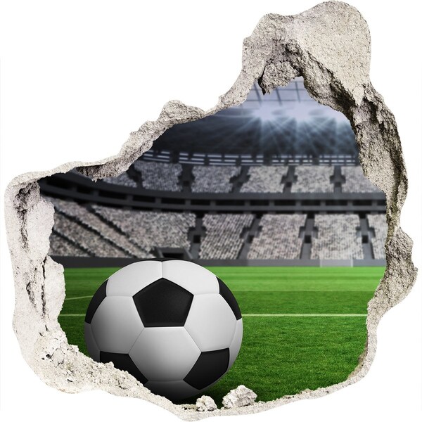 Hole in the wall decal Football stadium with a ball