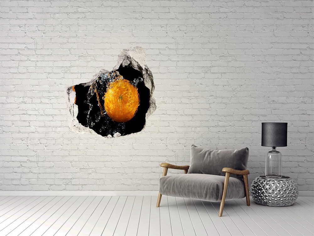 Hole wall sticker Oranges and water