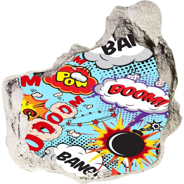 Hole in the wall decal An explosion of colors in a comic book style