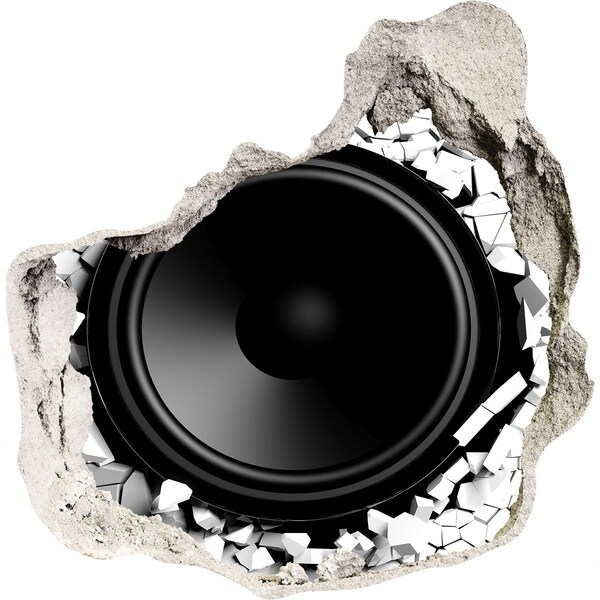 Hole in the wall sticker Loudspeaker