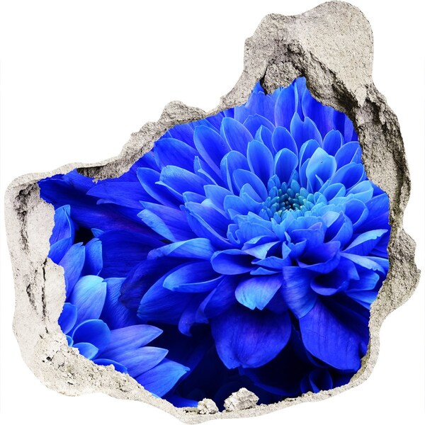 Hole in the wall decal Blue flower in a hole in the wall