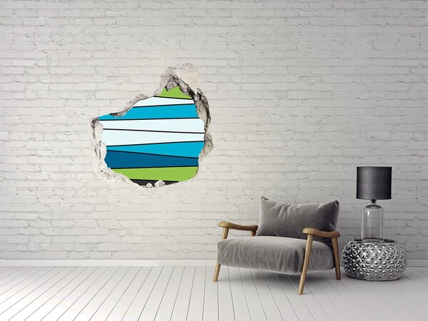 Hole in the wall sticker Colorful stripes