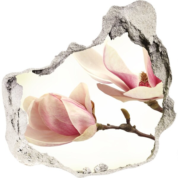 Hole in the wall decal Magnolia flower in concrete