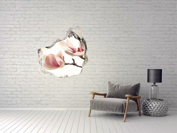 Hole in the wall decal Magnolia flower in concrete