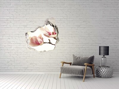 Hole in the wall decal Magnolia flower in concrete