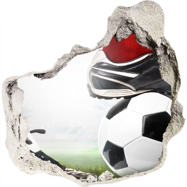 Hole wall sticker Football passion beyond the walls